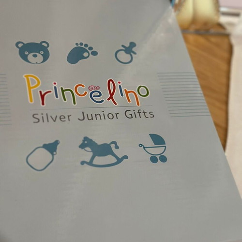 Princelino Silver Photo Frame Giraffe with Blue Back, new