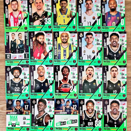 Panini Top Class Euroleague Card Bundle 20 Cards Mint