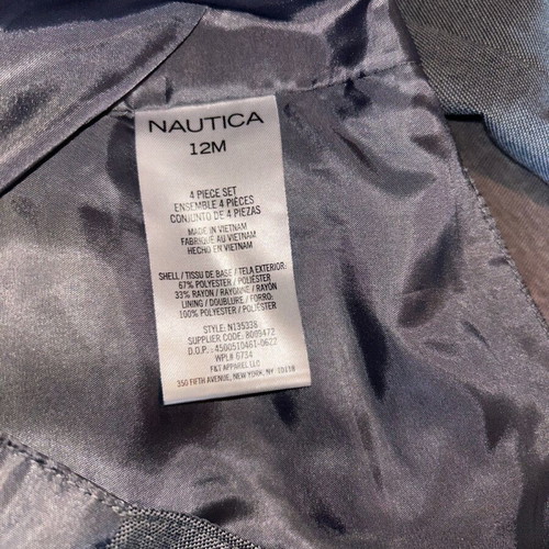 Nautica Baby Dress Suit Like New Size 12 Months Vest and Pants