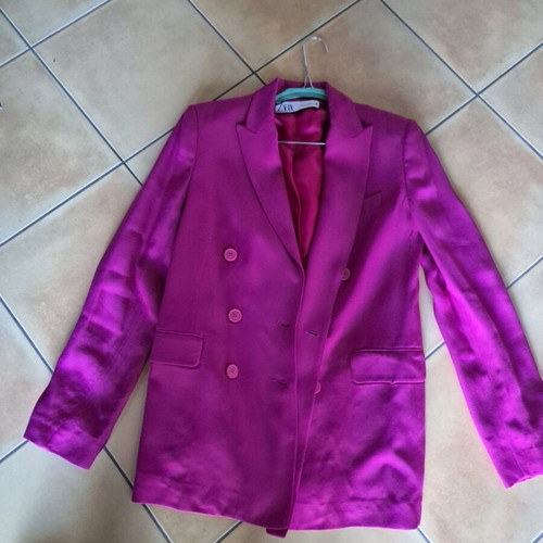 Zara fuchsia blazer XS used, double-breasted