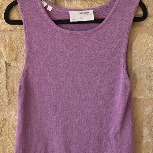 Selected Femme Lavender Purple Knitted Tank Top like new, size L