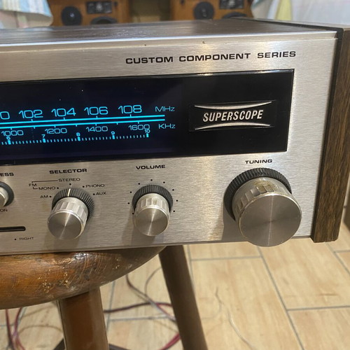 Superscope R-1220 vintage stereo amplifier used, designed by Marantz