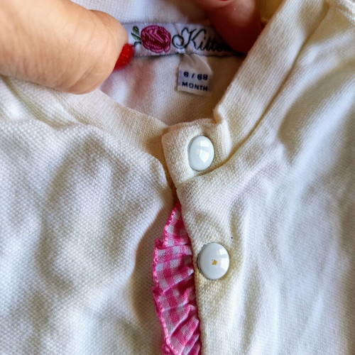 Set of 3 summer baby rompers used, size 6 months, thin fabric