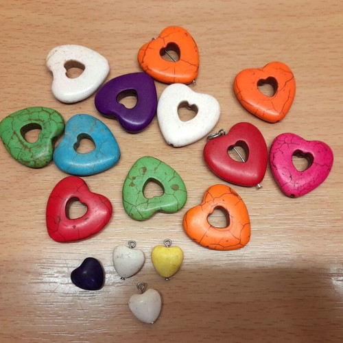 Haolite heart beads new in various colors