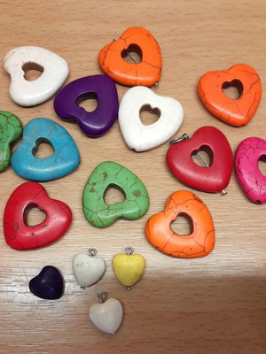 Haolite heart beads new in various colors