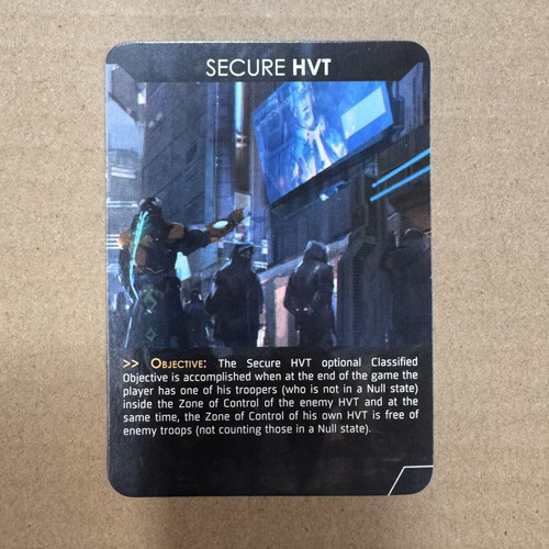 Infinity Corvus Belli Objective promo card