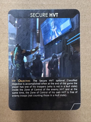 Infinity Corvus Belli Objective promo card