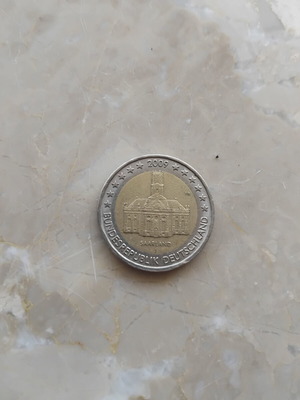 Commemorative 2 Euro Coin Germany Saarland used
