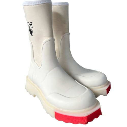 Off White logo rain boots used, size 39, white