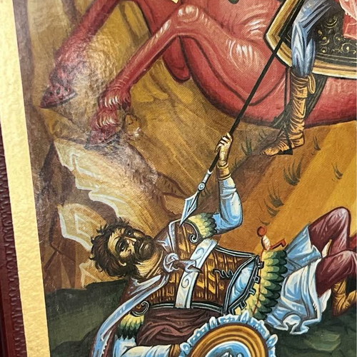 Saint Demetrios icon used, gilded, 15 x 20cm