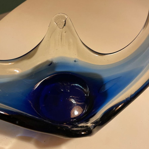Murano Sommerso Vase 1960 like new, vintage blue