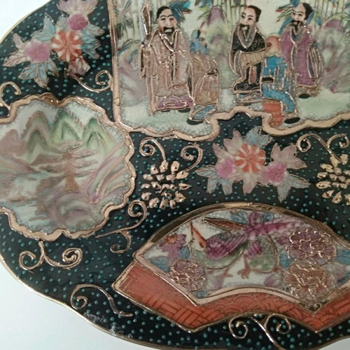 Satsuma decorative platter used