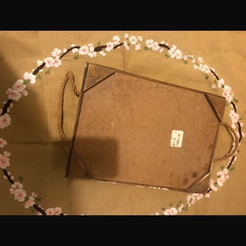 Wooden tray frame with rope handles like new
