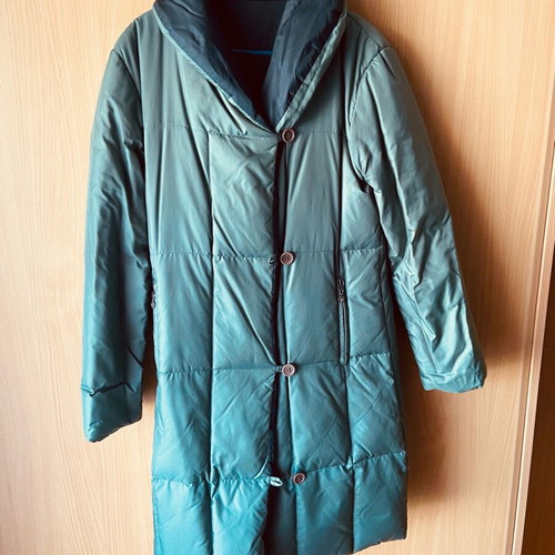 Versace double face down jacket like new, olive green and black, medium/large
