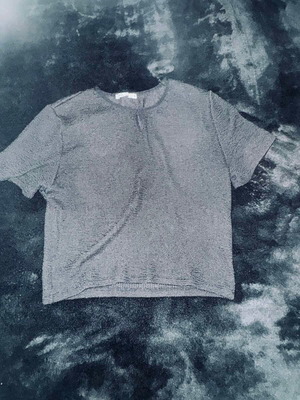 Crop top blouse women's H&M black like new, terry fabric