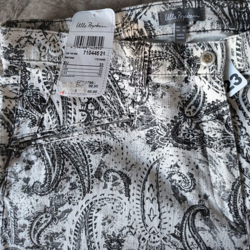 Ulla Popken pants with paisley pattern new with tags, black and white