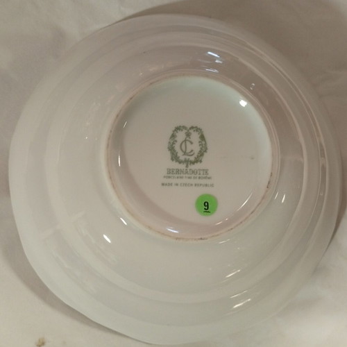 Bernadotte porcelain serving bowl with cobalt blue and floral design