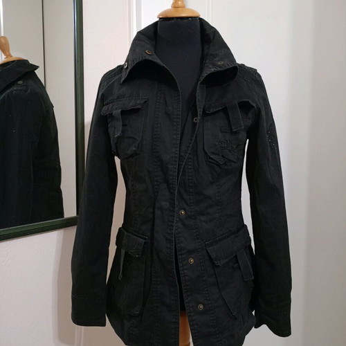 Kalampton Black cargo denim jacket fitted line like new