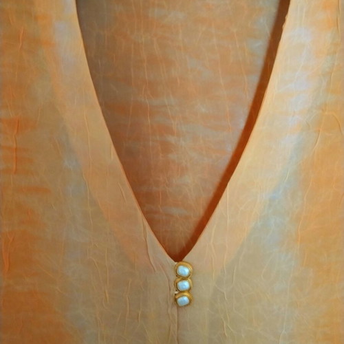 Semi-transparent tunic like new, size M/L, orange-yellow batik