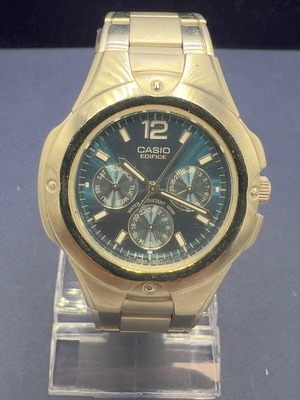 Casio Edifice Multifunction 40mm watch used, white and blue