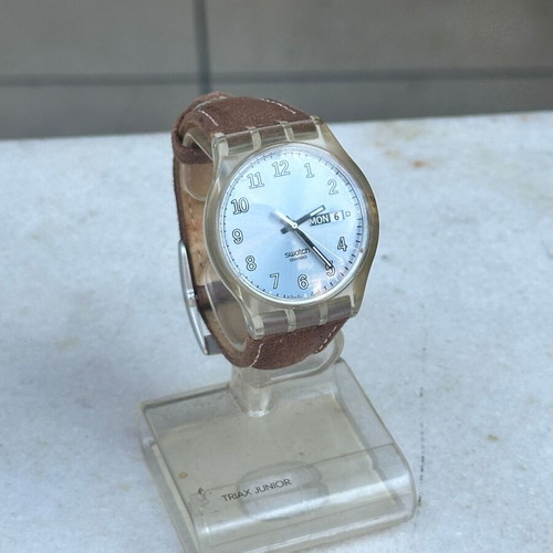 Swatch AG 2004 Day-Date Swiss Made watch used with leather strap