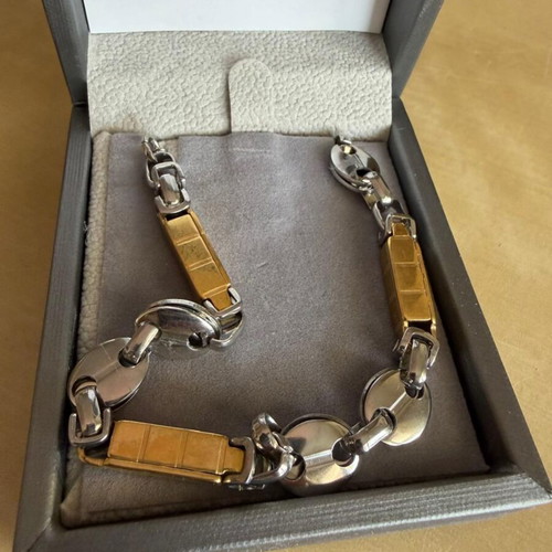 Gold and silver stainless steel bracelet