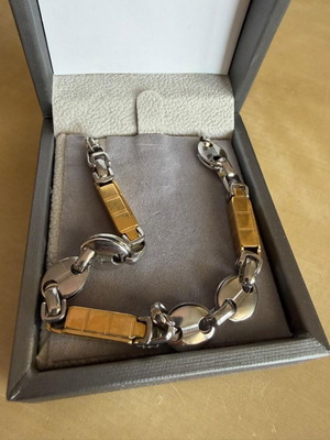 Gold and silver stainless steel bracelet