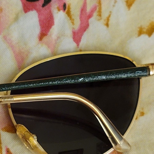 Diego dalla Palma vintage leather sunglasses, gold and black