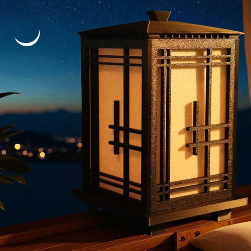 3D Printed Table Lamp Japanese Style Takumi with Zen Elegance