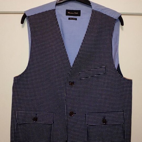 Massimo Dutti vest used, size L, white and blue