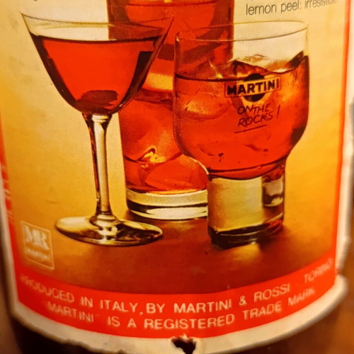 Martini Rosso Vermouth 1969 sealed collectible bottle Greek bottling