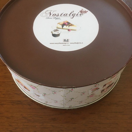 Metal round box like new 18.5x8.5 cm