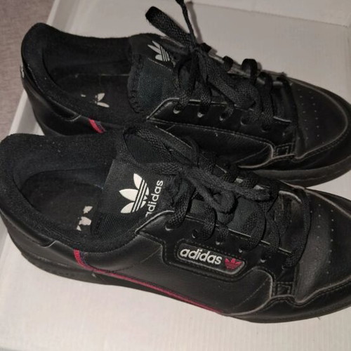 Adidas Continental 80 leather sneakers, size 38 2/3, black