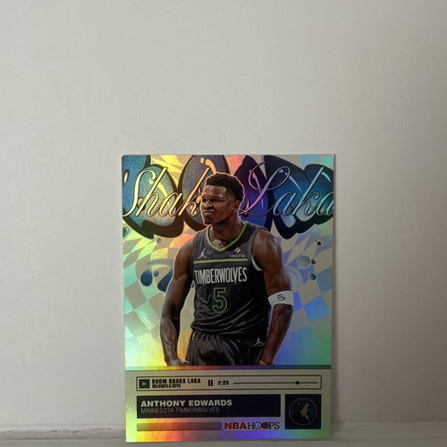 Topps 2025-26 NBA Hoops Anthony Edwards Boom Shaka Laka SSP BO-6 Wolves card