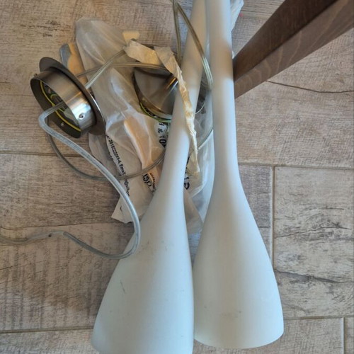 Glass pendant lights set of 2 like new