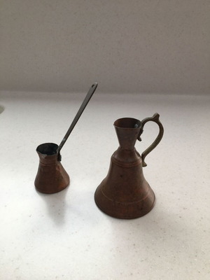 Copper utensils used, jug and briki from the 80s