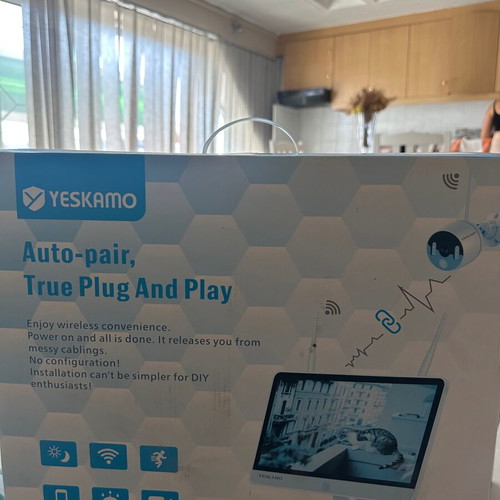 Yeskamo security system with 16-inch screen, 4 waterproof cameras and 2TB hard drive