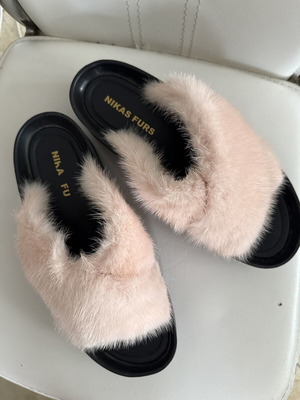 Nika Furs παντόφλες με γνήσιο γούνινο σαν καινούργιες, νούμερο 40