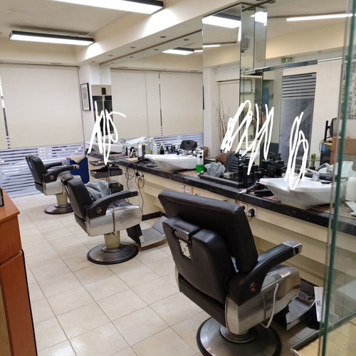 Hair Salon Equipment Set with Chairs and Tables