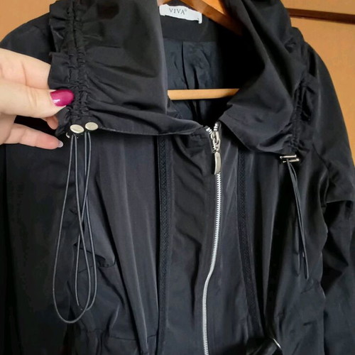 Black midi coat Viva avant-garde design with balloon, like new, size M
