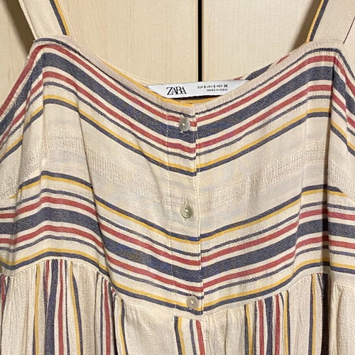 Zara Boho Maxi Dress striped, like new, cotton linen, size M