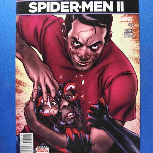Spider-Men II 3 comic used, first cover appearance of Miles Morales