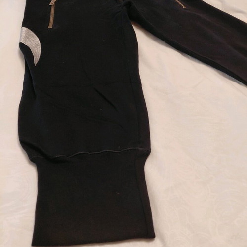 I.4.U Capri Pants Black with Silver Thread Bat Design like New