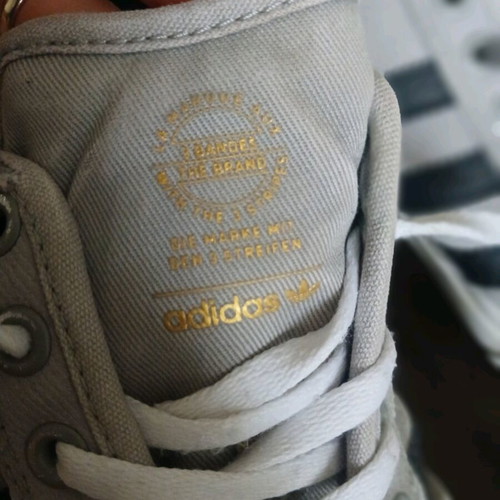 Adidas athletic shoes used, gray, size 42.5