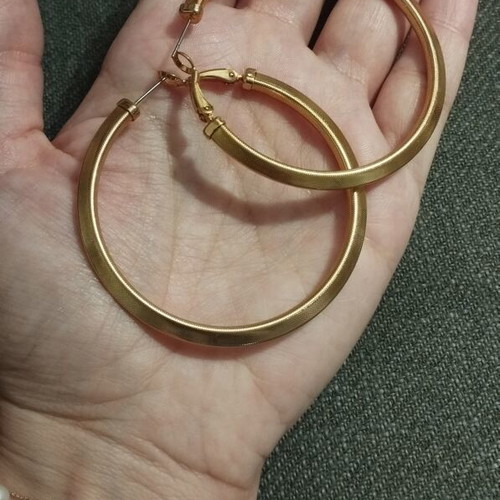Gold Textured Hoop Earrings new, large elegant design