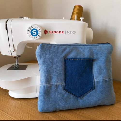Handmade Denim Tablet Sleeve & Clutch New, Recycled Jeans Patchwork