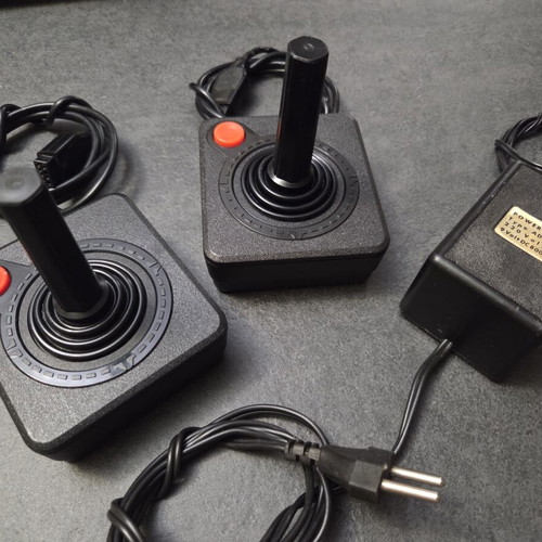Atari 2600 VCS 'Vader' video game console used with two joysticks