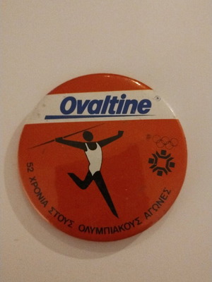 Ovaltine συλλεκτική κονκάρδα σαν καινούργιο, 52 χρόνια στους Ολυμπιακούς Αγώνες