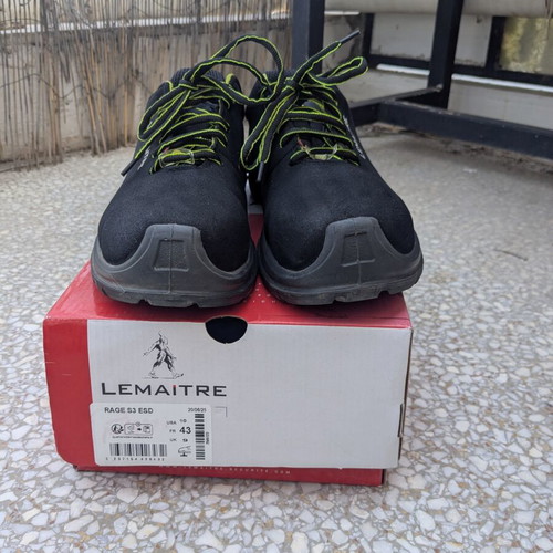 Lemaitre Rage S3 safety shoe, black and green, size 43