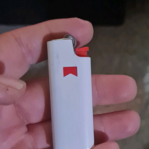 Metallic white mini lighter cases used, BiC type